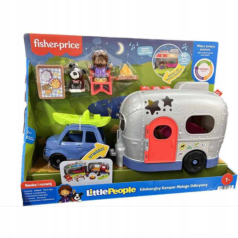 AZAR4 - Fisher Price Little People Edukacyjny Kamper HJN43 - Zabawki dla dzieci inspirowane kamperami i caravaningiem – LEGO, Barbie i inne